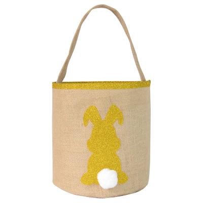 China Diy Opens Custom HTV Heat Transfer Vinyl Sublimation Customize Easter Basket Blank Bucket Bunny Bags Decoration Canvas Crafts for sale