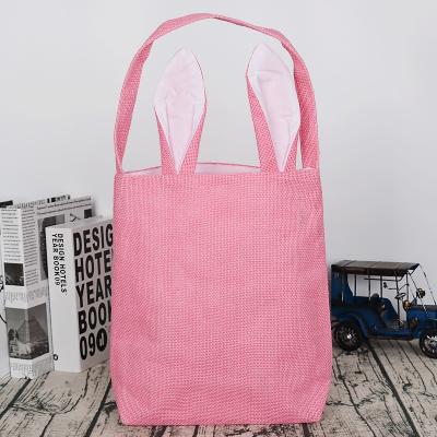 China Diy Opens Custom HTV Heat Transfer Vinyl Sublimation Customize Easter Basket Blank Bucket Bunny Bags Decoration Canvas Crafts for sale