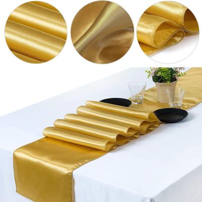 China Silky-smooth silky smooth wedding table runner 12*108 inches long table cover fit rectangle and round table decoration for sale