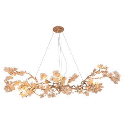 China Modern Nordic Style Cafe Decorative Room Lighting Copper Crystal Gold Chandelier Lamp for sale