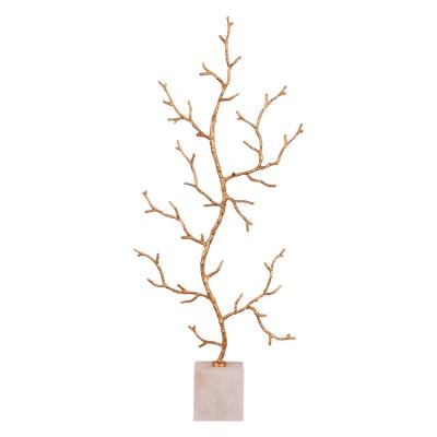 China modern nordic home decor copper tree branch jade base stand decoration living room for sale