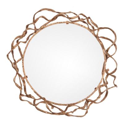 China Decorative Handmade Decorated Decorative Sun Shaped Round Wall Mirror for sale