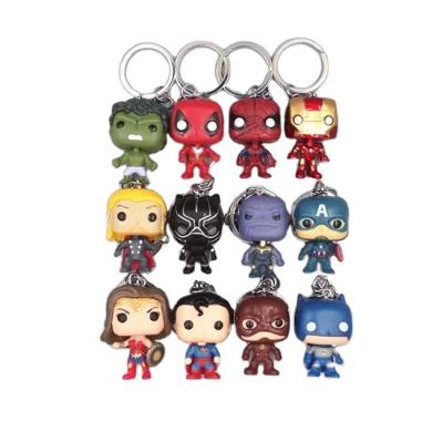 China Cartoon Toy PVC 4.5cm Superhero 3D Key Chain 4pcs/set Hero Action Number Pendant Key Chain for sale