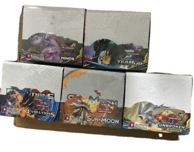 China 324pcs/box SUN and Moon Playing Pokemon Trading Cards Booster Box Pokemon GX Cards YX-C05 for sale