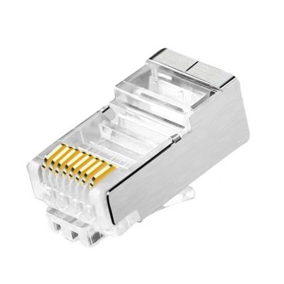 China RJ45 cat6 network head factory price crystal gold plated unshielded network cable rj45 crystal head connector for sale