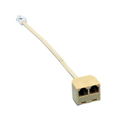 China Other hot sale telephone rj11 male line to double female jack rj11 splitter adapter en venta