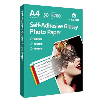 China Yesion Self Adhesive Glossy Photo Paper /115gsm ~150gsm A3 A4 Sticker Photo Paper for Inkjet Printer Sheet and Roll for sale