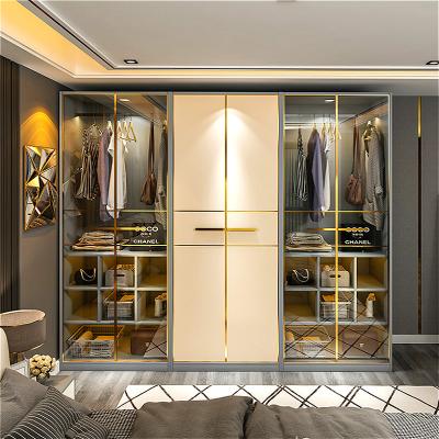 China Hot Selling Luxury Customized Durable Plywood Modern Wooden Wardrobe For Bedroom for sale