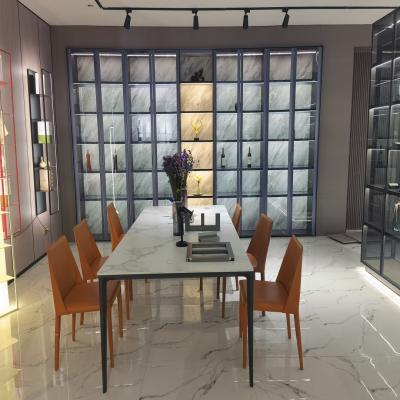 China Durable Modern Custom Aluminum Frames Display Glass Wine Drinks Cabinet With Led Lights Living Room Cabinets for sale