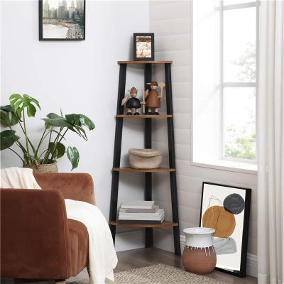 China Modern 4 Layer Shelf Modern Design Wooden Shelf With Storage for sale