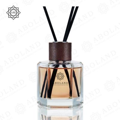 China Simple Design 100ml Single Scent Diffuser Glass Bottle And Wooden Lid for sale