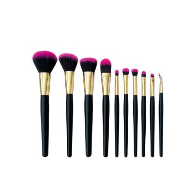 China Angular Blush 12 Pcs Black Rose Gold Vegan High Quality Portable Eyebrow Make Up Brushes for sale