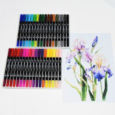 China Black Watercolor Customer Logo 100 Colors Water Brush Pen Multi Color Water Color Pen for sale