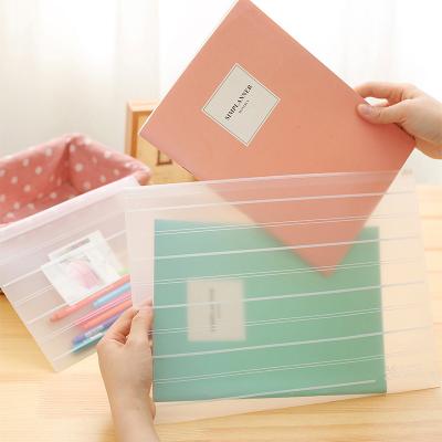 China Creative Transparent Frosted Large Capacity Stationery Bags Folder Bag Student Storage A4 Bag Office Book Folder Bag for sale