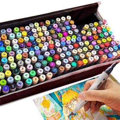 China Art Drawing 12 Colors Fine Alcohol Ink Sketch Tip Art Marker Set For Manga Drawing School Supplies for sale