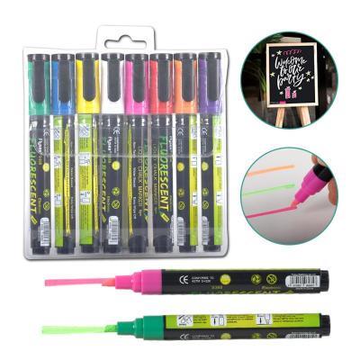 China Art Draing Painting Bold Fluorescent Chalk Markers Kids Safe And Odorless Dry Erase Marker Pens Neon Chalk Paint Parks Wine Glass Markers for sale