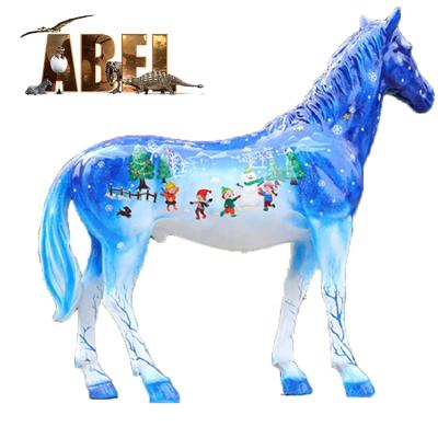 China Science Exhibit Running Horse Sculpture Life Size Decorative Fiberglass Horse Customizable for sale