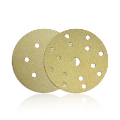 China Hot Sale 150mm Automotive Polishing Q12 Golden Abrasive Disc For Polishing Car for sale