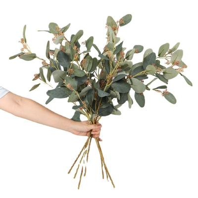 China Wholesale Nordic Environmental Friendly Decorative Artificial Leaves Ornaments Home INS Light Eucalyptus Flower Leaves Factories for sale