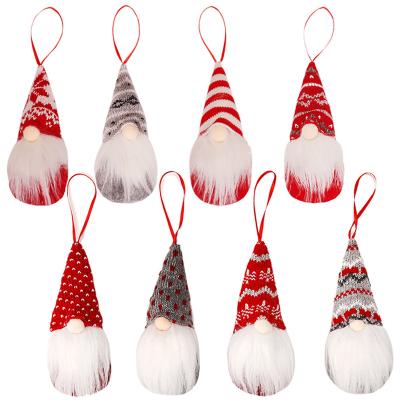 China Fashionable Cute Knitted Decorations Santa Tree Pendant Ornaments Outdoor Forest Man Snow Doll Christmas Wool for sale