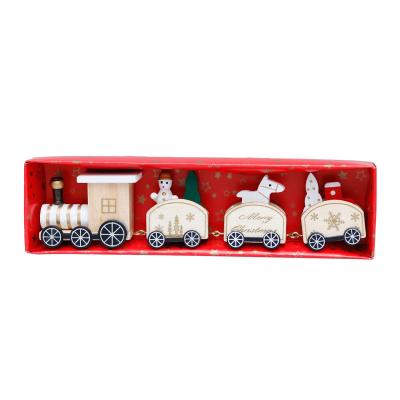 China Fashionable Christmas Decorations Wooden Train Children's Kindergarten Display A Christmas Gift for sale