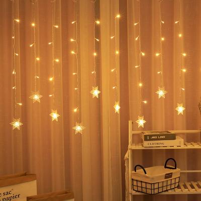 China Eco-Friendly Wholesale Stars Led Curtain String Lights Factory Outlets Led Big Star Curtain Christmas Light for sale