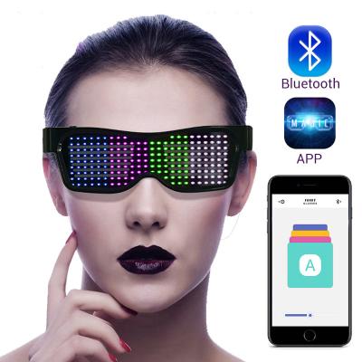 China ABS+LED Magic Led Party Glass APP Control Light Glasses USB Charging DIY Edit Multi-Language Quick Flash Led for sale