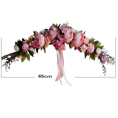 China DIY Artificial Silk Flower Garland Door Sill Wedding Living Room Home Party Wall Decor Christmas Rose Flower Hanging Swag for sale