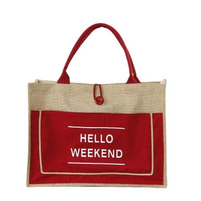 China Wholesale Reusable OEM Natural Laminated Custom Buying Jute Tote Bags for sale