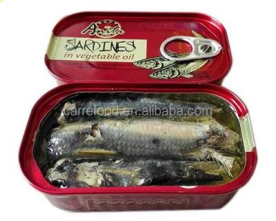 China Canned Easy Open Sardine Canned Fish In Oil 125g With | without chilli for sale