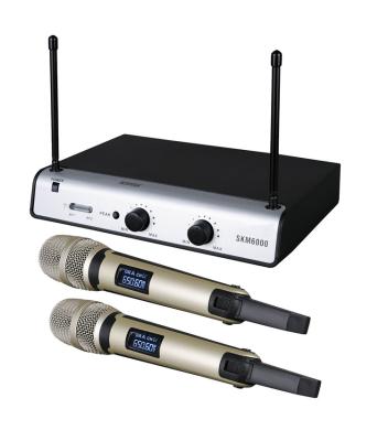 China Cheap Wireless Headset Microphone Long Range Microphone System SKM6000 VHF Two Channels 20hz-20khz Handheld Metal, Plastic NC; GUA Guarda for sale