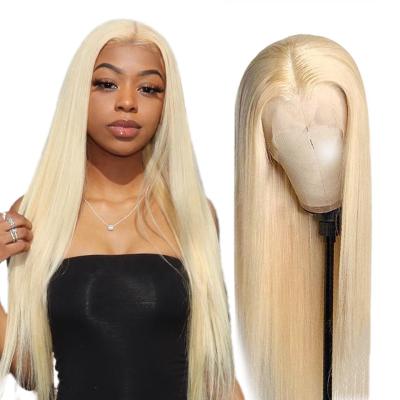 China Straight Lace Front Human Hair Wig 613 Honey Blonde Color Remy Brazilian 8 - 34 Inch Frontal Wigs For Black Women for sale