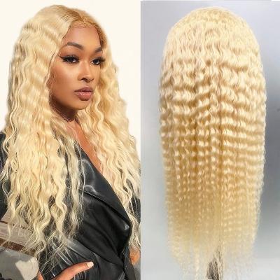 China 150% Density Virgin Hair 13X4 613 Blonde Body Wave Indian Raw Deep Wave HD Lace Frontal Wigs For Black Women for sale