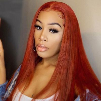 China Orange Straight Ginger Color Lace Front Wig Straight Lace Front Human Hair Wigs 150% Density Lace Front Wig Colored For Black Women for sale