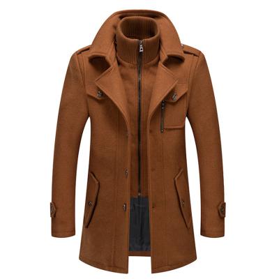 China Anti-wrinkle men's wool blend coat in autumn and winter solid color jacket cold-proof men's wool double-collar warm coat for sale