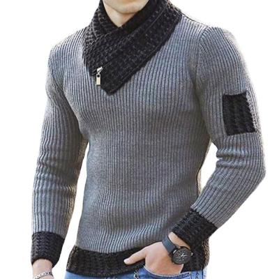 China 100% Knitted Anti-Wrinkle Multicolor Cotton Men's Cardigan Sweater Turtle Neck Jaqurd Design Sweaters for sale