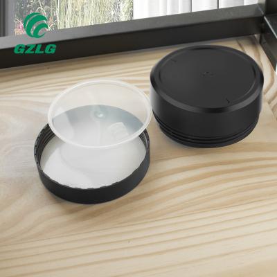 China Gzlg Eco-friendly Wholesale Biodegradable Plastic Cosmetic Black Jar Container Black Pet Cream Jar for sale