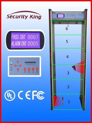 China Puerta del detector de metales del circuito de Digitaces, paseo del metal de la pantalla del LCD de 5,7 pulgadas a través de la puerta en venta