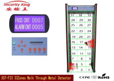 China Alto paseo de la arcada de la sensibilidad a través de la puerta de seguridad del detector de metales con 33 zonas en venta