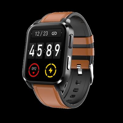 China Touch Screen 1.7 Inch Body Temperature Watch Band Pedometer Calories Rubber Mileage E90 ECG PPG Smart Watch for sale