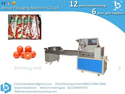 China Factory Price Automatic Flow Cherry Tomato Wrapper Chocolate Bar Pillow Packaging Bread Bag Wipes Wet Towel Packing Mach for sale