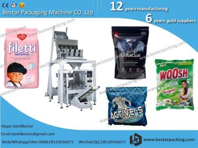 China Bestar stainless steel, four-head weighing, conveyor belt, washing powder weighing and packaging machine for sale