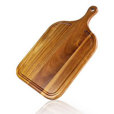 China Viable Creative Wood Chopper Kitchen Acacia Cutting Board Snack Fruit Rectangular Bread Board for sale