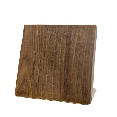 China Hot Selling Amazon Walnut Wooden Walnut Knife Block Viable Sleek Kitchen Magnetic Magnetic Knife Holder With Metal Plate for sale