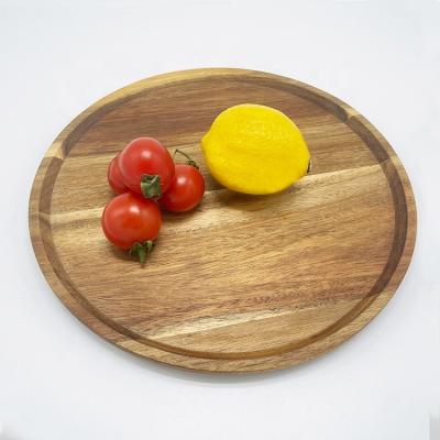 China Simple Hot Selling Natural Round and Rectangle Shape Pizza Wood Tray Rubber High Quality Wooden Serving Tray for sale