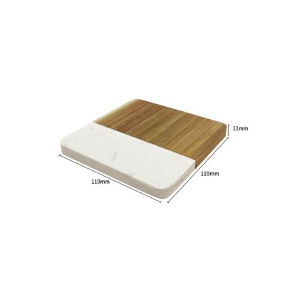 China Sustainable Customized Kitchen Square The Log Coasters Tea Cup Mat With Marble For Beverage for sale