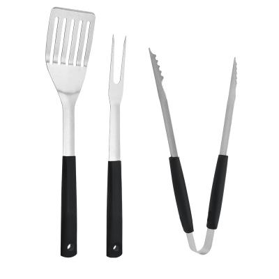 China Easily Cleaned 3 Piece BBQ Tool Kit Stainless Steel BBQ Set Grill BBQ Accessories Set for sale