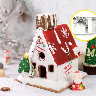 China Disposable 3D Stainless Steel Christmas Cookie Cutters Gingerbread Man DIY Home Baking Mold Set for sale