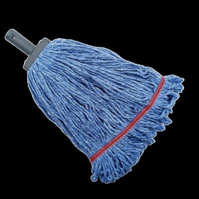 China Sustainable Blue Cotton String Broom Replacement Wet Click Mop Head for sale