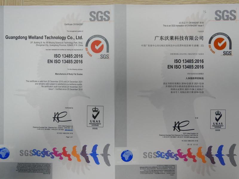 ISO9001 - Guangdong Welland Technology Co., Ltd.